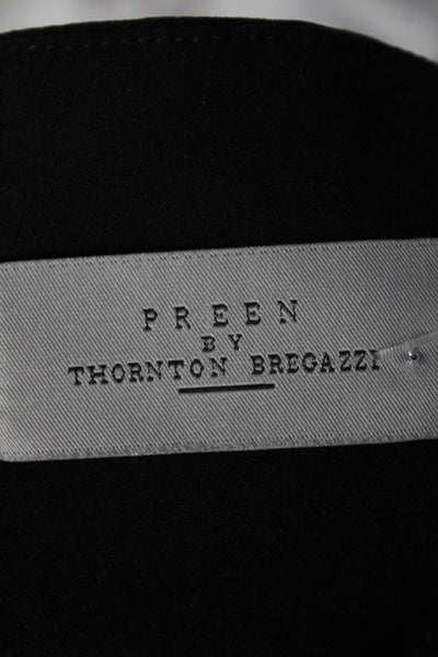 Preen By Thornton Bregazzi Womens Cotton Square Neck Cropped Top Black Size M