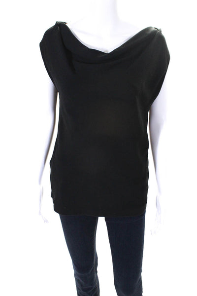 Calvin Klein Collection Womens Cowl Neck Pullover Tank Top Black Size 12