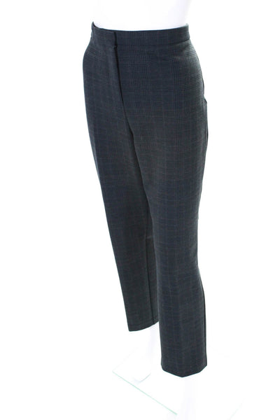 Kobi Halperin Womens Plaid High Rise Straight Leg Dress Pants Black Size 16