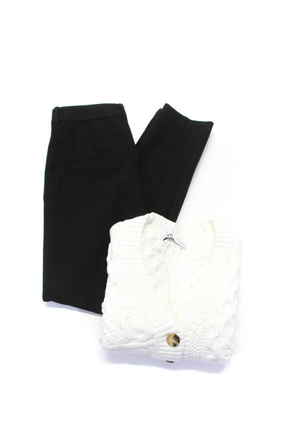 Zara Womens Cotton Blend V-Neck Button Up Sweater Vest White Size S 4 Lot 2
