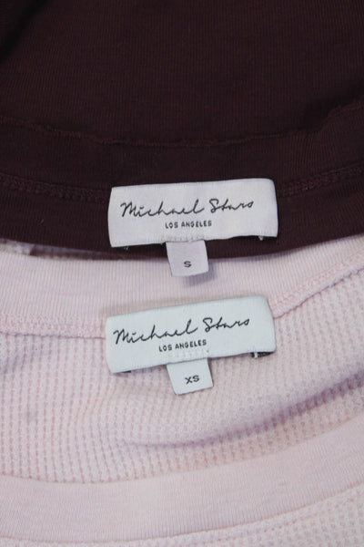 Michael Stars Womens Tee Shirts Purple Pink Size Small Extra Small Lot 2