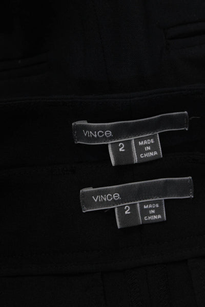 Vince Womens Skinny Leg Dress Pants Navy Blue Black Wool Size 2 Lot 2