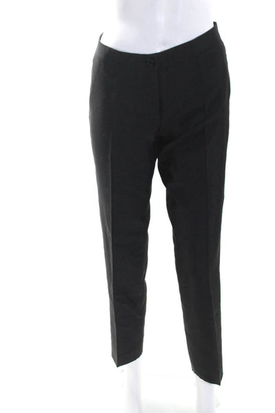 Michael Kors Womens Silk Button Closure Mid-Rise Tapered Pants Black Size 6