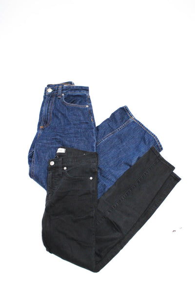 Madewell Rag & Bone Womens High Rise Skinny Leg Jeans Black Blue Size 24 Lot 2