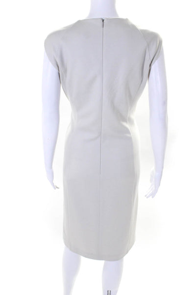 Calvin Klein Collection Womens Sleeveless Sheath Dress Off White Size 14