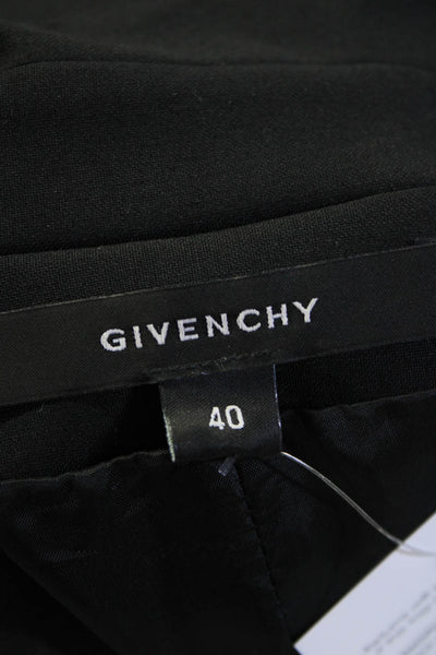 Givenchy Womens Silk Studded Peak Collar One Button Blazer Jacket Black Size 40