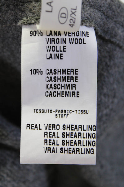 Fabiana Filippi Womens Cashmere Shearling Trim Longline Vest Gray Size XL