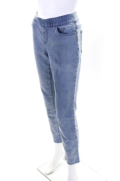 A.Z.I Womens Blue Light Wash Pull On High Rise Straight Leg Jeans Size 6