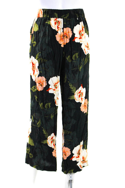 Wilfred Womens Dark Green Floral High Rise Belt Straight Leg Pants Size XS