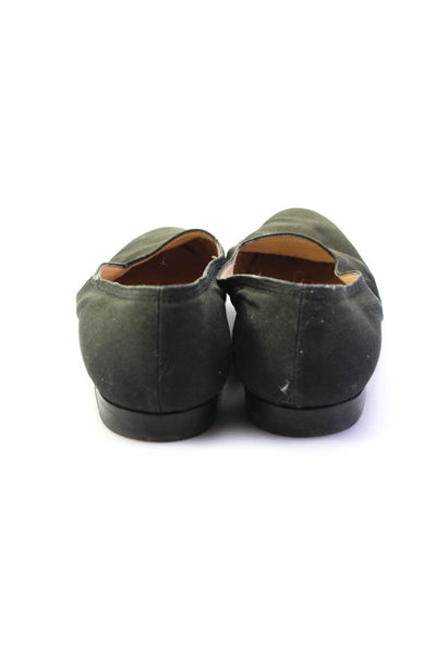 Chloe Womens Stiletto Round Toe Scalloped Pumps Black Leather Size 37
