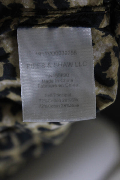 Veronica Beard Womens Long Sleeve Leopard Print  A Line Dress Brown Size M