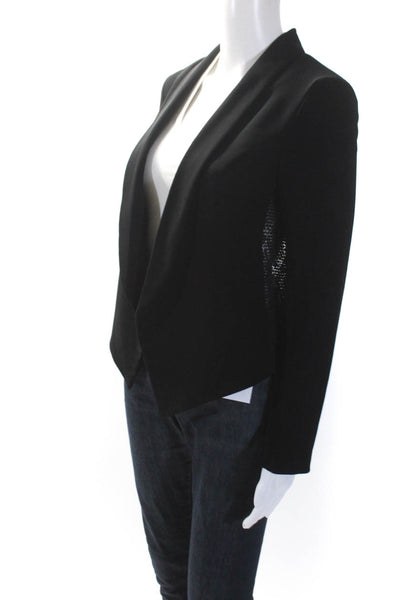 Bailey 44 Womens Crochet Asymmetrical Suit Jacket Black Size Small