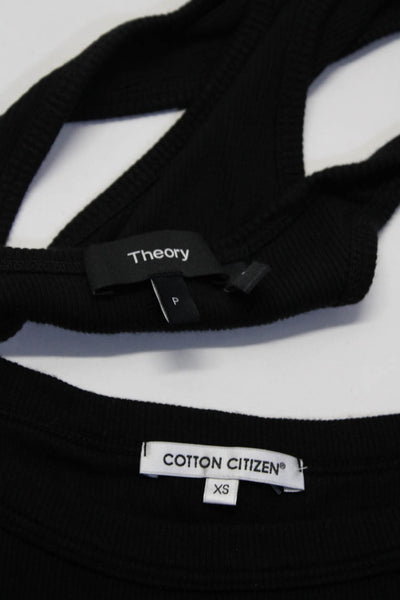 Cotton Citizen Theory Womens Cotton Sleeveless Tank Tops Black Size XS P Lot 2