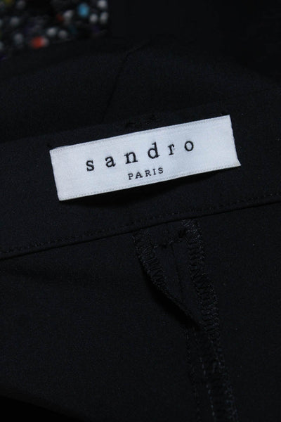 Sandro Womens High Rise Skinny Leg Creased Dress Pants Black Size EUR 38