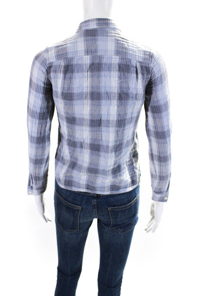 CP Shades Boys Cotton Long Sleeve Plaid Button Down Shirt Gray Size XL