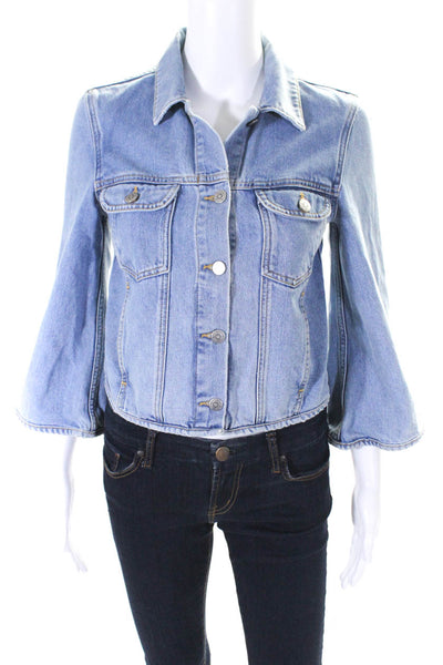 MiH Jeans Womens Button Down Jean Jacket Blue Cotton Size Extra Small