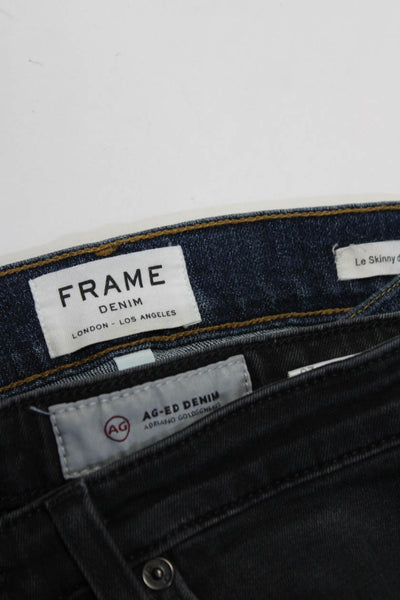 AG Adriano Goldschmied Frame Womens Cotton Crop Jeans Black Size 26 27 Lot 2