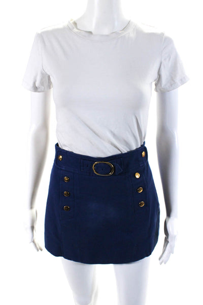 Derek Lam 10 Crosby Womens Side Zip Double Breasted Skort Shorts Blue Size 00