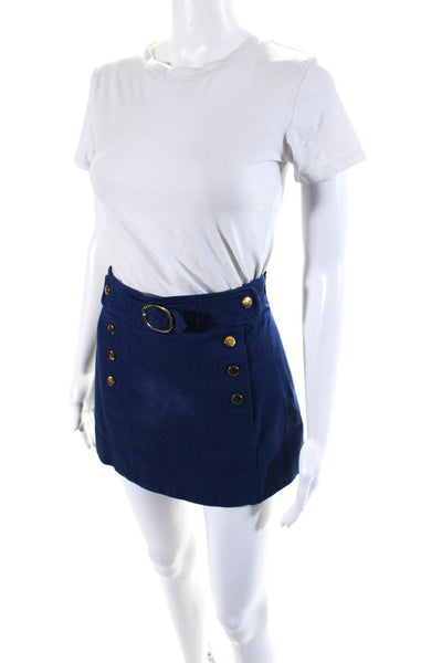 Derek Lam 10 Crosby Womens Side Zip Double Breasted Skort Shorts Blue Size 00