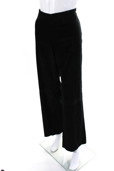 Brooks Brothers Womens Cotton Velvet Mid-Rise Straight Leg Pants Black Size 12