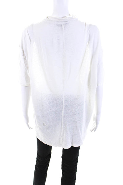 John Varvatos Womens Cotton Jersey Knit Collared Henley Shirt Top White Size 2XL