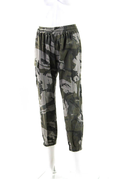 KT x T/Shirt Shoppe Womens Elastic Waistband Camouflage Pants Gray Green S/M