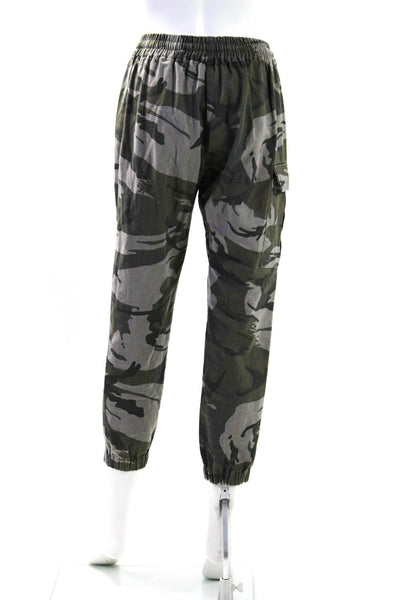 KT x T/Shirt Shoppe Womens Elastic Waistband Camouflage Pants Gray Green S/M