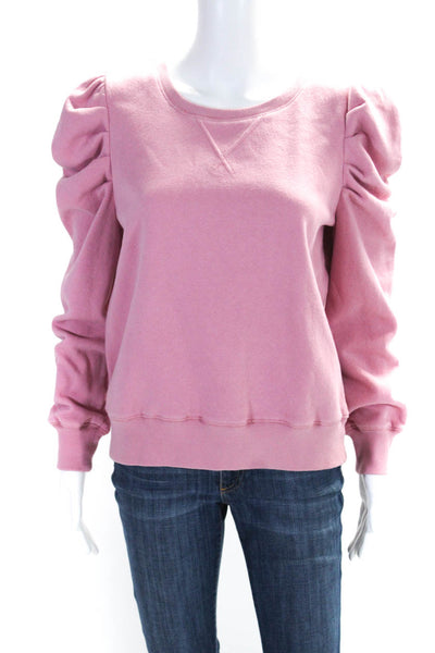 Rebecca Minkoff Women's Crewneck Long Sleeves Pullover Sweatshirt Pink Size M