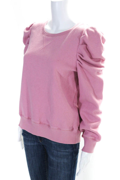 Rebecca Minkoff Women's Crewneck Long Sleeves Pullover Sweatshirt Pink Size M