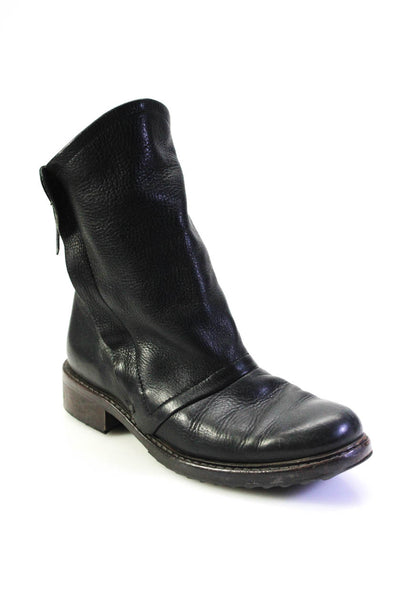 Dusica Dusica Sacks Womens Side Zip Block Heel Grain Leather Boots Black Size 36