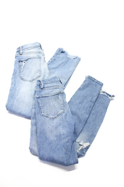 Joes Jeans Frame Denim Womens Distressed Straight Skinny Jeans Blue 24 Lot 2