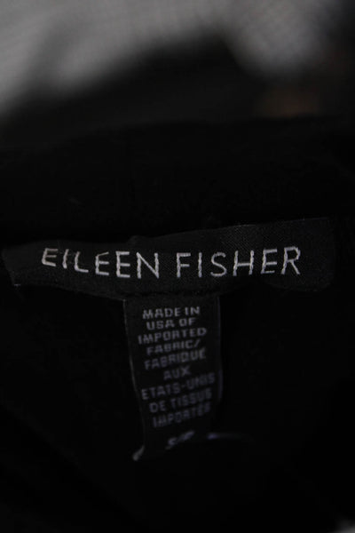Eileen Fisher Womens High Neck Long Sleeve Knee Length Dress Black Size S