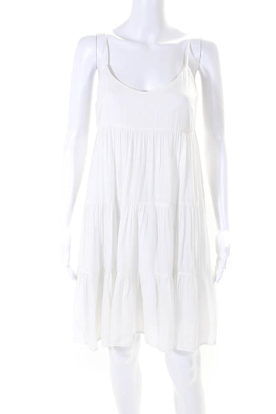 Club Monaco Womens Spaghetti Strap Sleeveless V Neck A Line Dress White Size 0