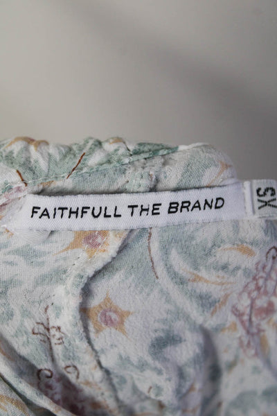 Faithfull The Brand Women's Halter Tassel Floral Short Romper Size XS