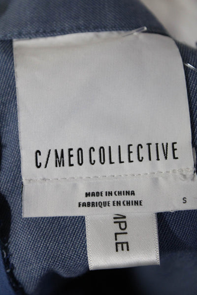 C/MEO Collective Women's Zip Closure Flat Front Wide Leg Dress Pant Blue Size S