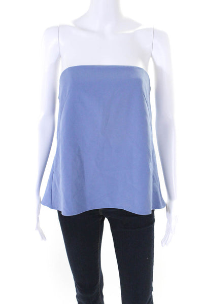 Milly Women's Square Neck Sleeveless Wire Zip Closure Blouse Light Blue Size 2
