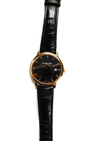 Raymond Weil Mens Rose Gold Tone Toccata Swiss Made Leather Strap 50 meter Watch