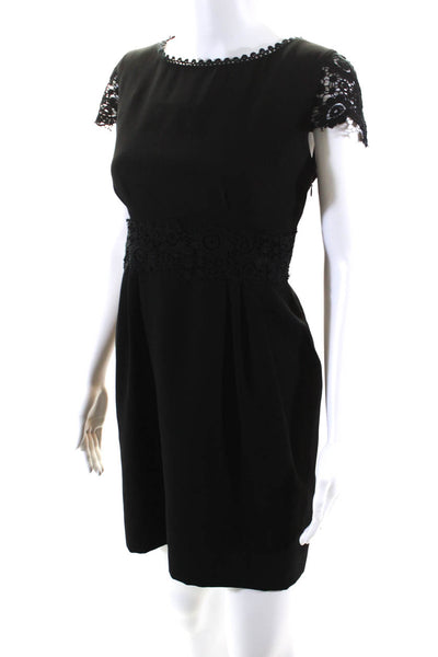 Philosophy di Alberta Ferretti Hartly Womens Crochet Sheath Dress Black Size 10