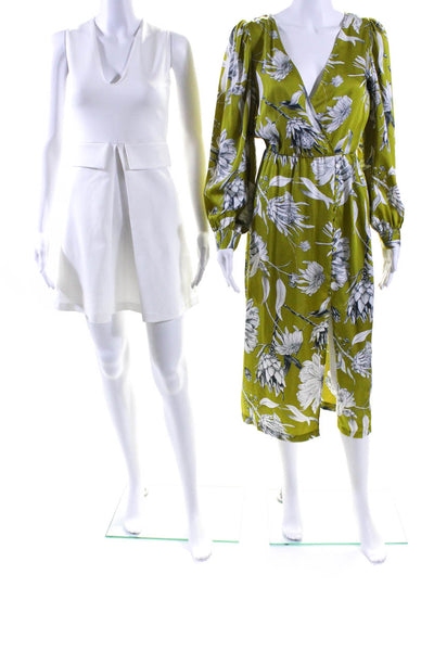 Zara Womens Floral Satin Midi A Line Dress Sheath Dress Size XS Small Lot 2