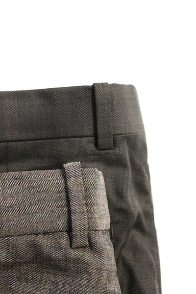 Theory Mens Slim Straight Pleated Dress Pants Brown Wool Size 31 Lot 2