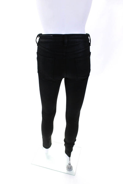 Rag & Bone Womens Cotton Buttoned Zipped Skinny Leg Pants Black Size EUR25