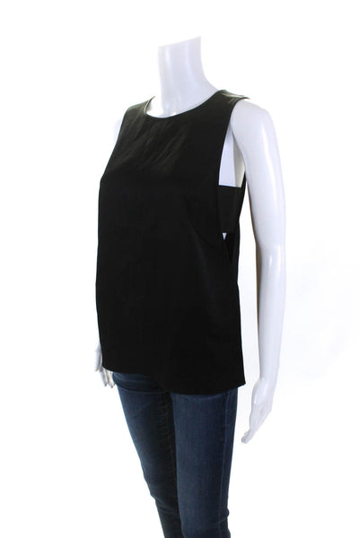 Rag & Bone Womens Cut-Out Elastic Side Slit Back Zipped Blouse Black Size S