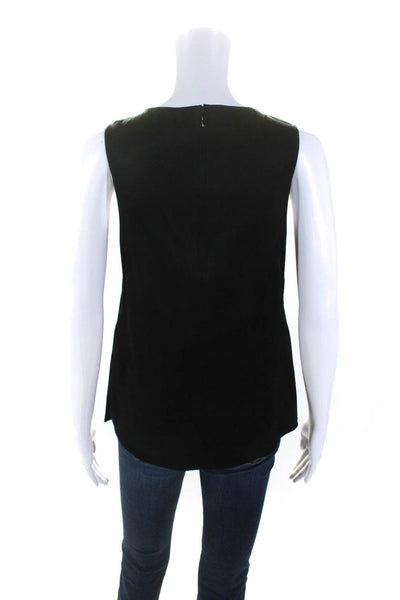 Rag & Bone Womens Cut-Out Elastic Side Slit Back Zipped Blouse Black Size S