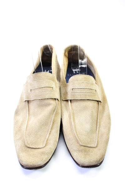 Hadleighs Mens Suede Slide On Casual Loafers Khaki Beige Size 9.5