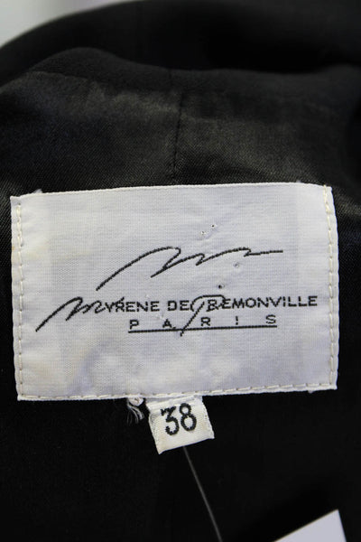 Myrene De Premonville Womens Vintage Embroidered Sleeve Jacket Black Cream FR 38