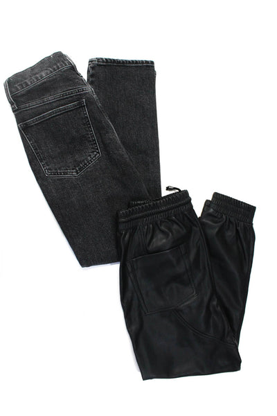 Madewell Zara Womens Drawstring Tied Tapered Jeans Pants Black Size XS 28 Lot 2