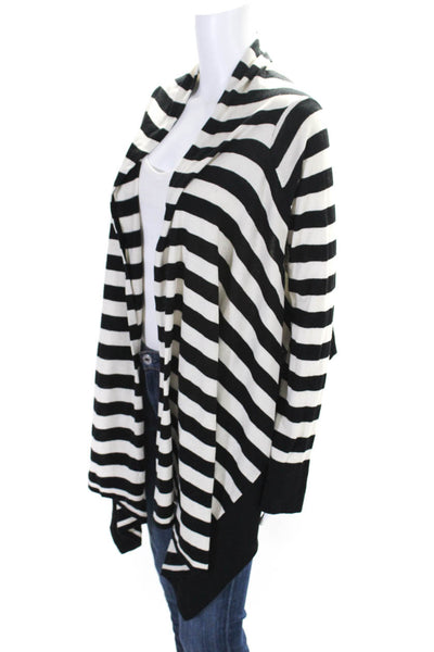 BCBG Max Azria Womens Striped Wrap Sweater Black White Size Extra Small