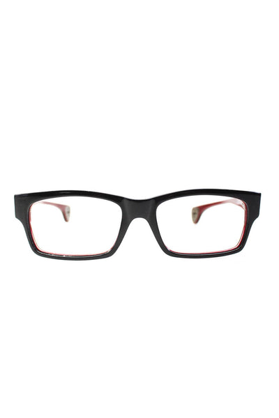 Chrome Hearts Unisex Black Red Plastic The Works Rectangular Eyeglass Frames