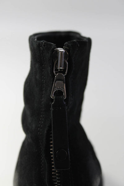 Rag & Bone Womens Back Zip Block Heel Cap Toe Knee High Boots Black Suede 36