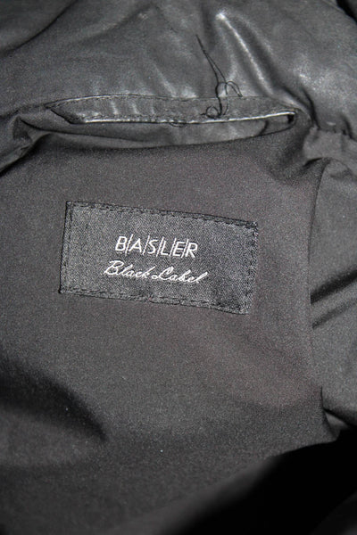 BASLER Black Label Womens Mock Neck Quilted Zip Up Mid-Length Coat Black Size 24